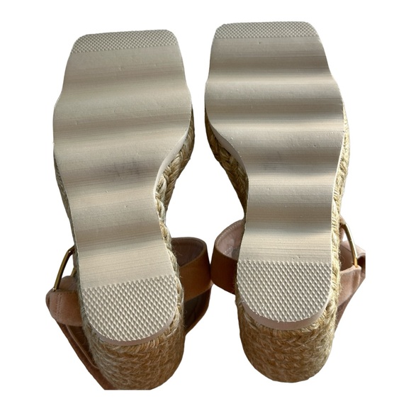 Good American Espadrille Wedge Suede Sandals Pale Pink Size 8.5 - Picture 8 of 9